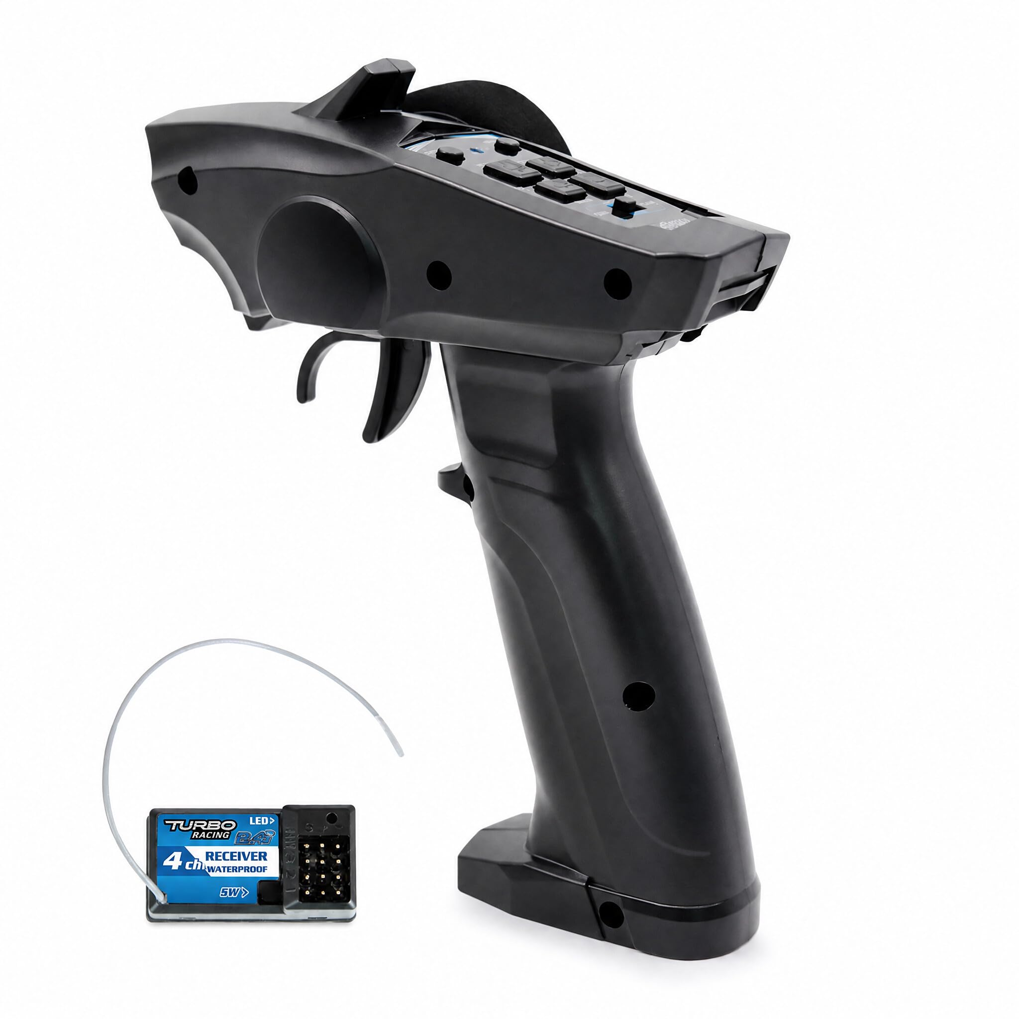 Telecomando 2.4GHz 4CH radio comando kyosho inferno neo Trasmettitore e Ricevitore Radiocomando a 4 Canali con Configurazione a Pistola, Accessorio Hélicoptères