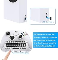 Vista 3 de Teclado de control para Xbox Series XSeries SOneSController MENEEA Mini Game Chatpad Teclado con audioconector de auriculares de 0138in y accesorios