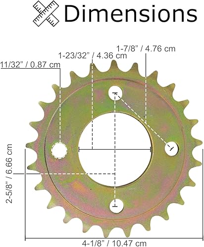 Miniatura 7 de AlveyTech #420 Cadena 25 dientes piñón trasero para Coleman KT196 y CK196196cc 6.5 Hp Go-Karts