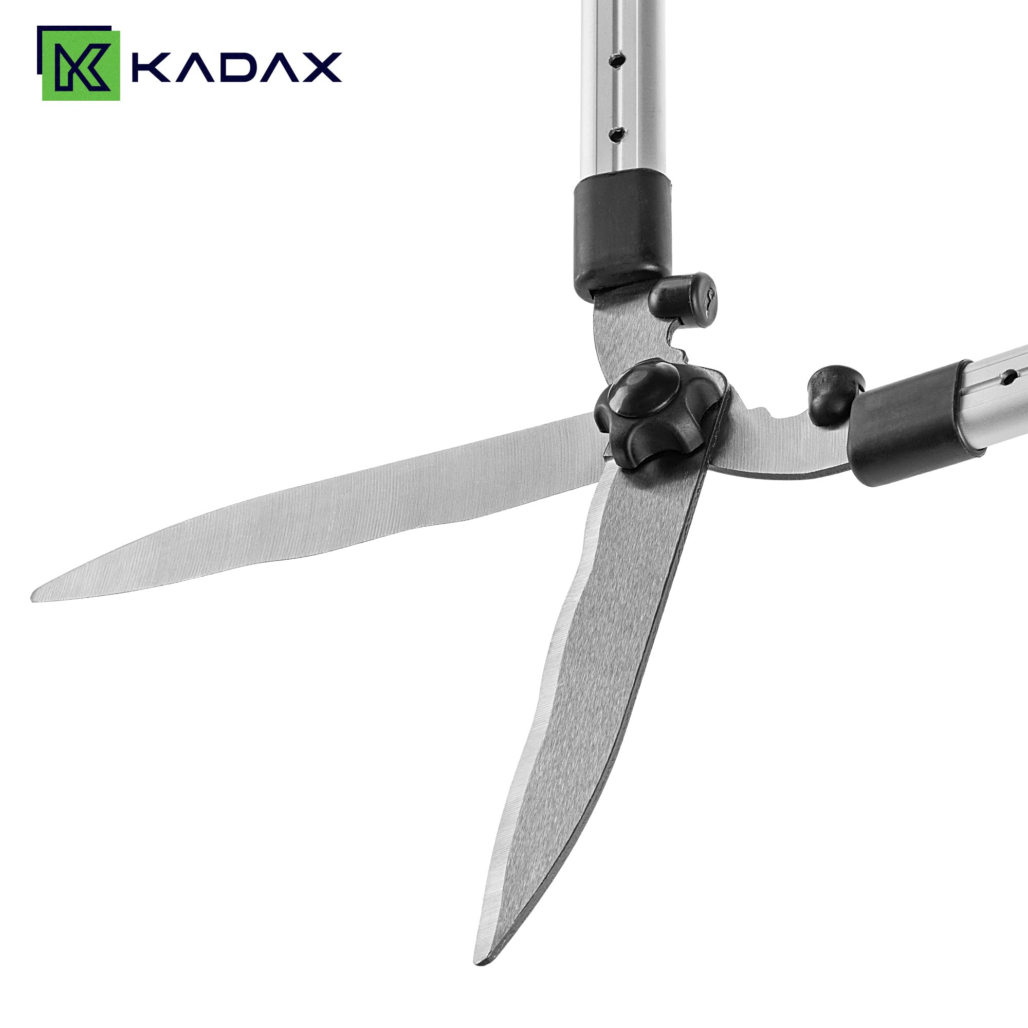 KADAX Teleskop Heckenschere 65–85 cm, manuelle Gartenschere mit ausziehbaren Aluminiumgriffen und scharfen Stahlklingen, Astschere für Hecken, Strauchschere