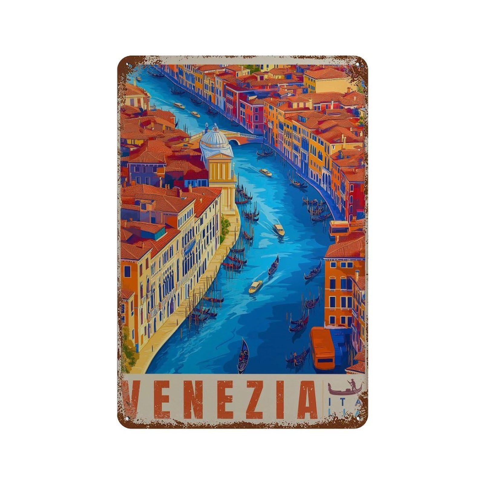 xiaoxiaoshen Venice Italy Travel Gondola Canal (2) Wall Decor Art Metal Tin Poster Modern Home Decor Art Home Bar Shop Decorations Vintage Sign 30x20cm