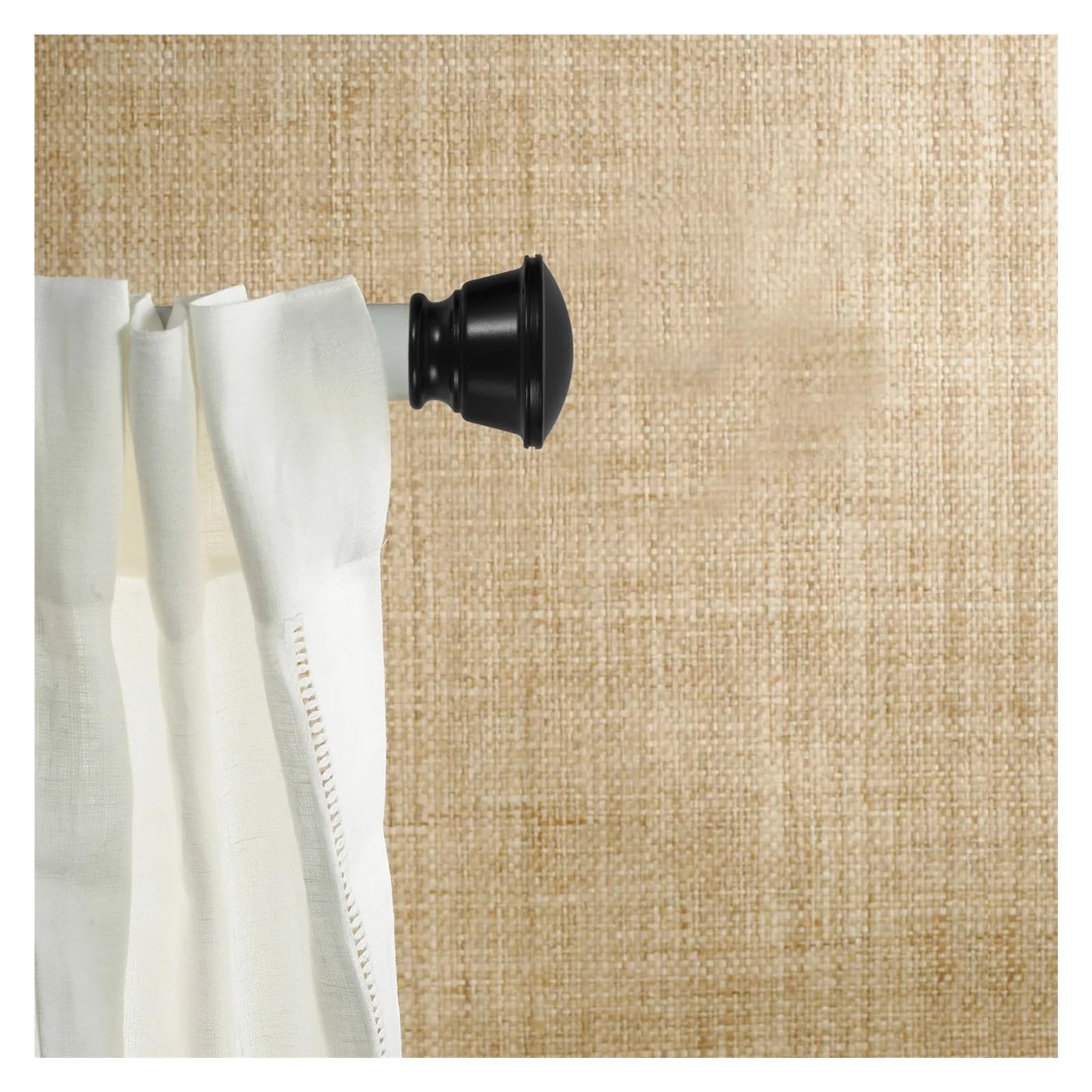 Lot de 6 embouts de tringle à rideaux décoratifs en métal et plastique pour tringles à rideaux, salon, chambre à coucher