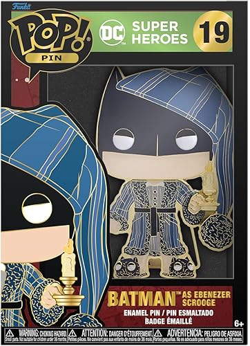 Miniatura 2 de Funko Pin esmaltado Pop: DC Super Heroes Holiday – Batman As Ebenezer Scrooge – DC Comics – Broche coleccionable lindo – para mochilas y bolsas –
