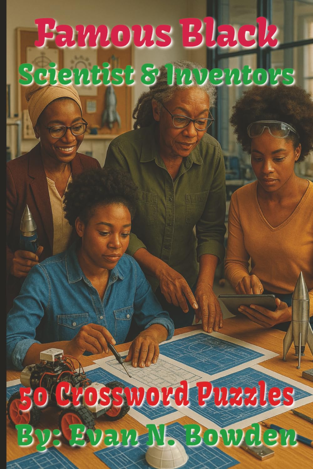 Famous Black Scientist & Inventors Crossword Puzzle Book: Crossword Puzzle with Easy to Read Print about Black Scientist, Black Inventors, Black ... Gift for Vacations, Holidays and Free Time