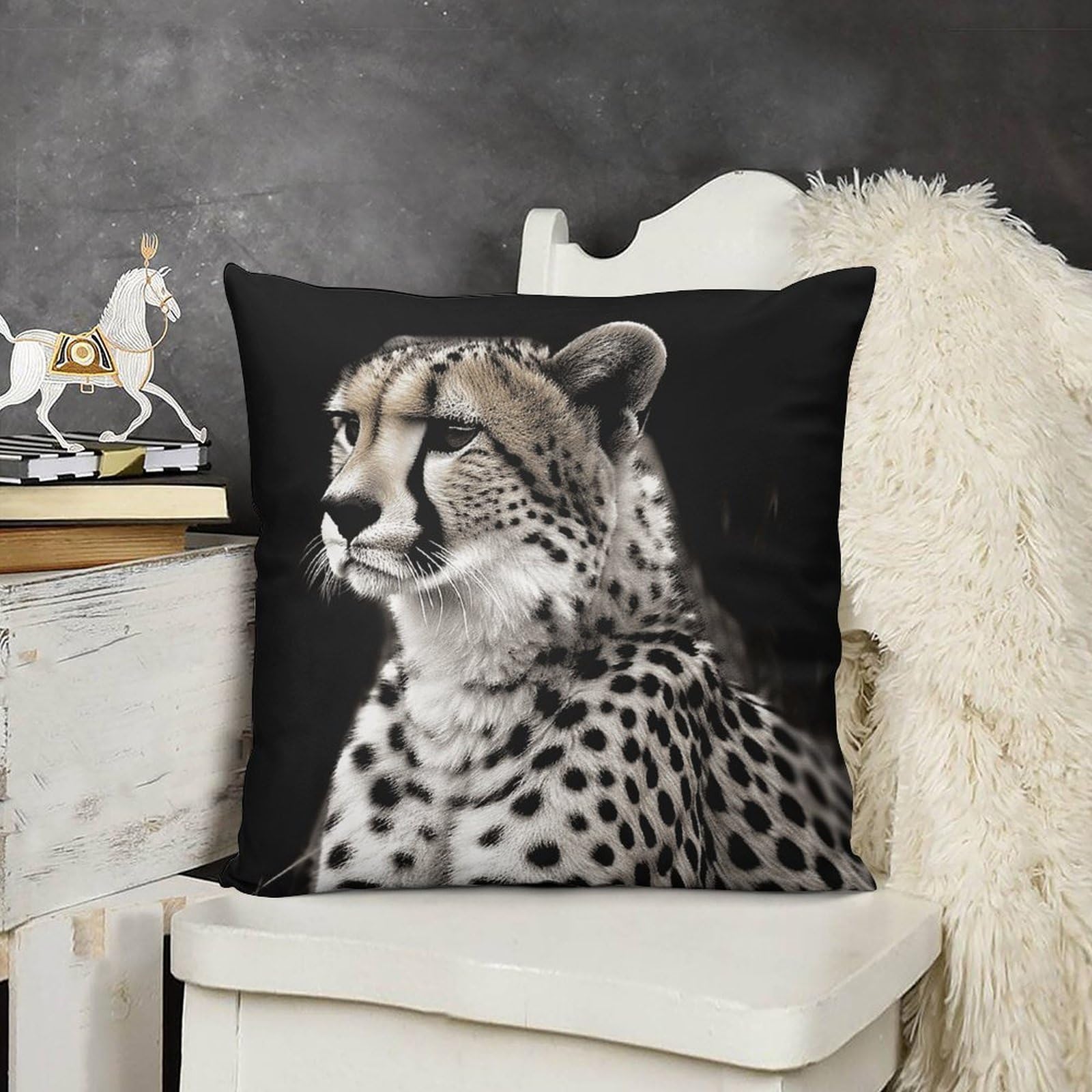 FodPand Boho Farmhouse Cheetah Pillow Covers with Hidden Zipper 24x24 Soft Plush Cushion Cover Decorative Throw Pillow Cases for Couch Bed Sofa Living Room Indoor Outdoor Home Decor