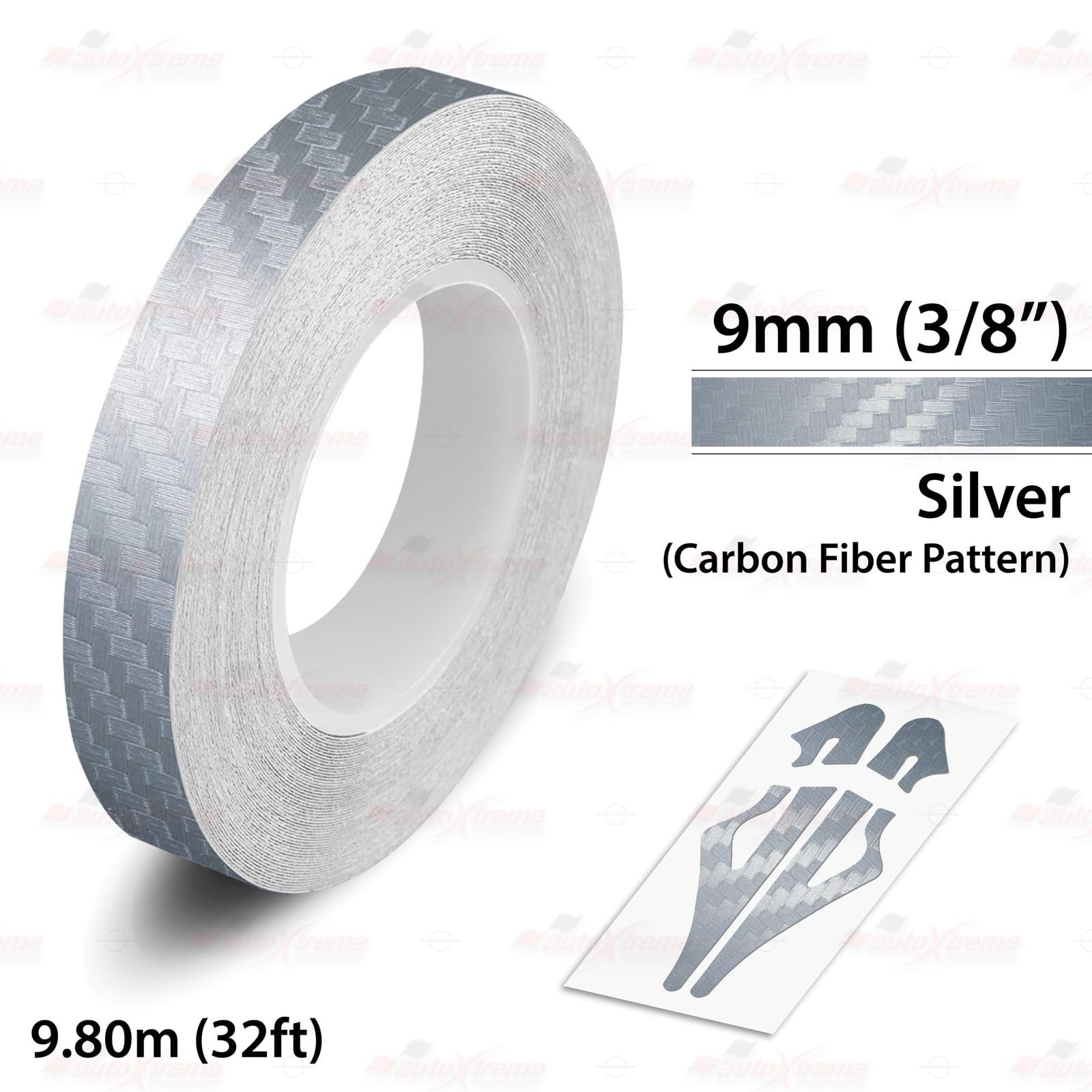 CARBON FIBER SILVER, 3/8