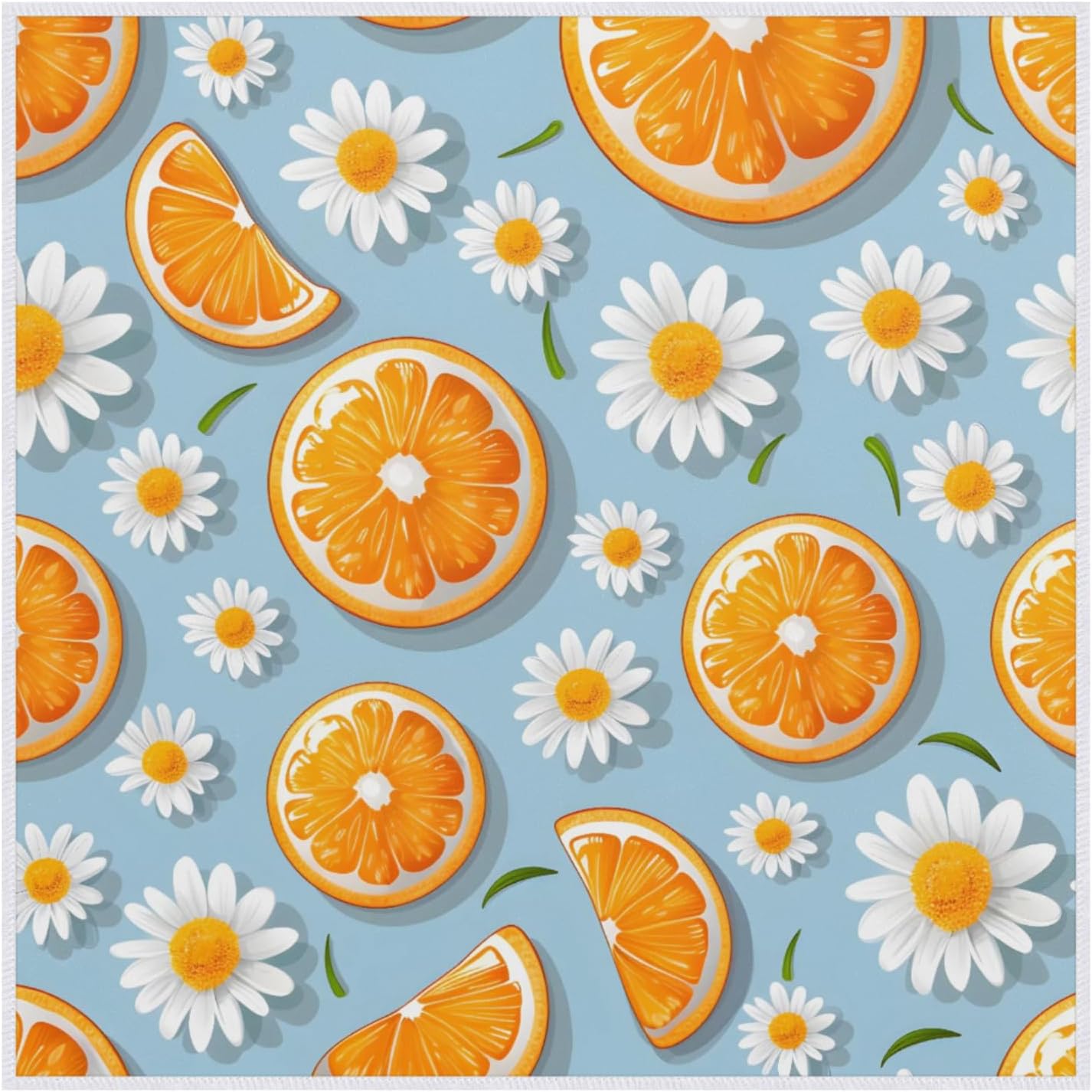 Magic Cosmetics Pouch Oranges Daisy Self-Adhesive Camera Cover Cloth Protective Foldable Makeup Bag for Lens Cat Makeup Bag 21.7x21.7