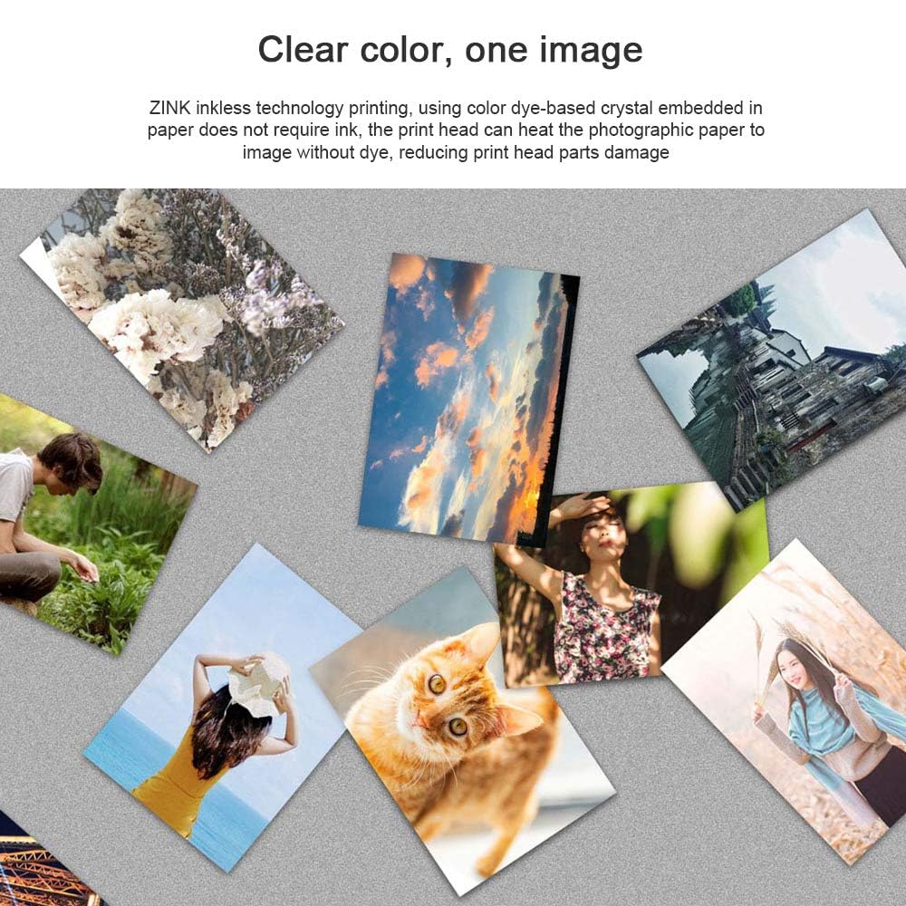 Selbstklebendes Fotopapier, 50 x 76 mm, 50 Blatt (5 Packungen mit 10), kompatibel mit Xiaomi-Druckern, ohne ZINK-Tinte, für tragbare Mini-Drucker