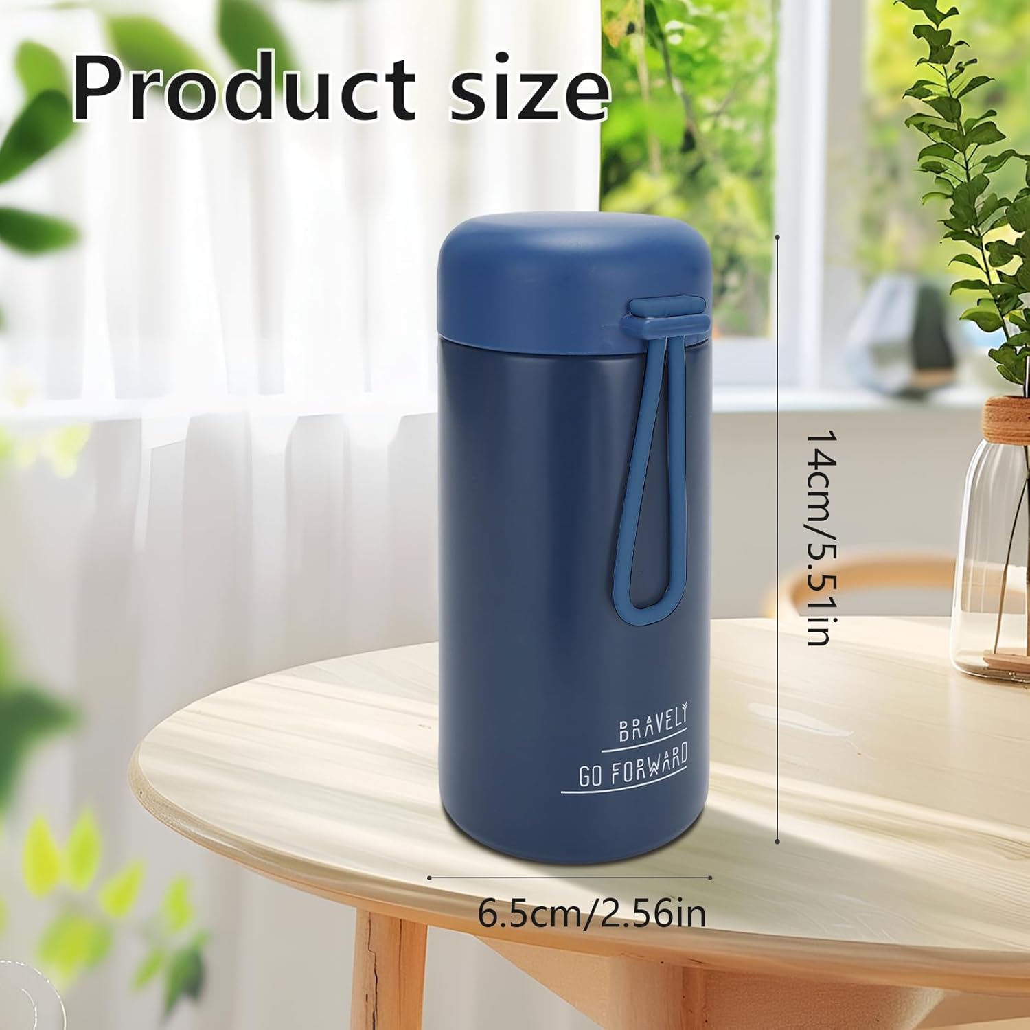 Simcat 9 oz Small Stainless Steel Vacuum Insulated Water Bottle with Silicone Handle and Leakproof Lid, Cold and Hot Drinks, for Travel, Gym, Camping and Hiking (Dark blue) - Image 5