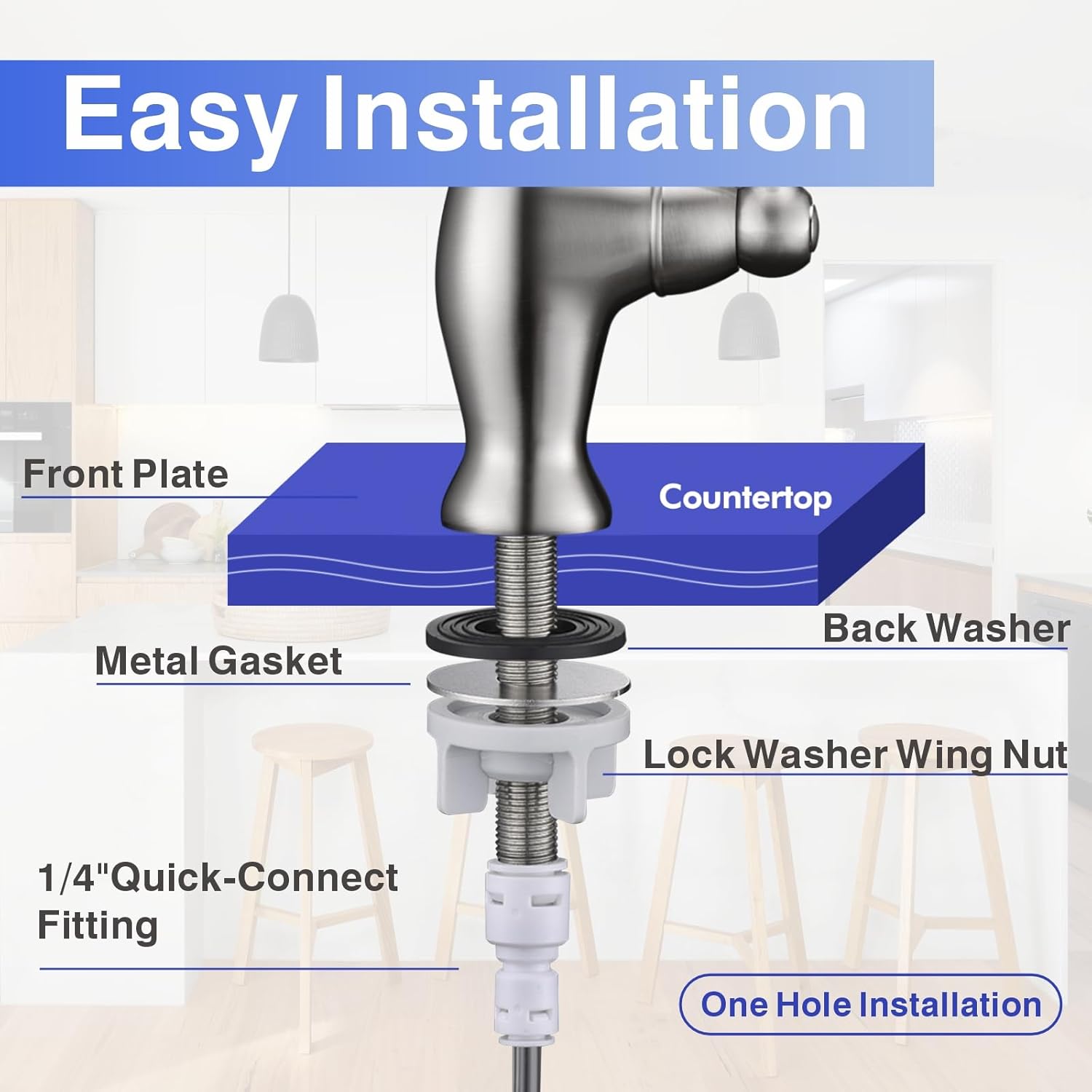 Brushed Nickel High Arc Drinking Water Faucet