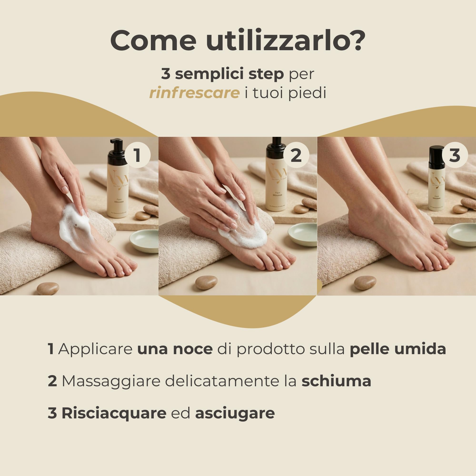 NYV Mousse Detergente Piedi Purificante e Protettiva con Iperico, Acido Salicilico, Pantenolo, Bava di Lumaca e Urea - Esfoliante e Antiodore - Foot Skincare Premium Made in Italy - 150ml