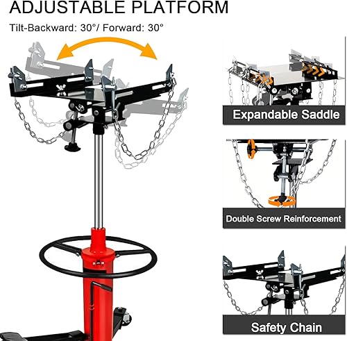 Miniatura 5 de Gato de transmisión de 1660 lbs0.75 toneladas de capacidad hidráulica telescópica gato de transmisión telescópica de 34" a 70" altura ajustable