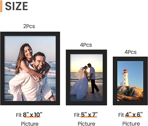 Miniatura 7 de upsimples Paquete de 10 marcos de fotos para decoración de pared, juego de marcos de pared de galería para montaje en pared o exhibición de mesa,