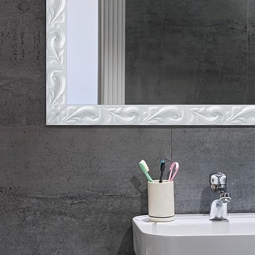 Miniatura 4 de JSIWOTH Moldura flexible de 16.4 pies para despegar y pegar, molduras impermeables para marco de espejo, gabinete, pared, borde del hogar,