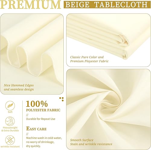Miniatura 4 de Showgeous Paquete de 4 manteles rectangulares de poliéster de 60 x 102 pulgadas, resistentes a las arrugas, lavables, para mesa de comedor, bufé,
