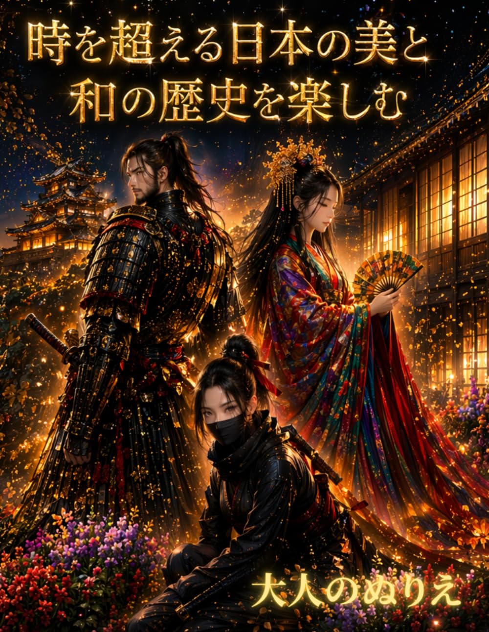 時を超える日本の美と和の歴史を楽しむ・大人のぬりえ: 武将と忍者、華やかな衣装で描く戦国の世界ぬりえ (幸運を引き寄せる神秘ぬりえシリーズ)