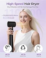 Vista 5 de TASNEEM Cepillo secador de pelo, estilizador de aire caliente profesional 7 en 1 para estilizar el cabello, cepillo giratorio para secador de pelo