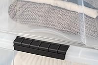 Vista 6 de IRIS USA - Contenedores de almacenamiento de plástico apilables de 40 cuartos de galón con tapas y hebillas de cierre, paquete de 4