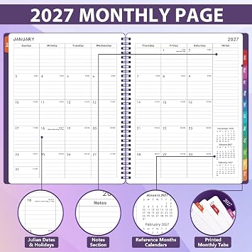 Planner 2027 - Weekly & Monthly 2027 Planner with Printed Tabs