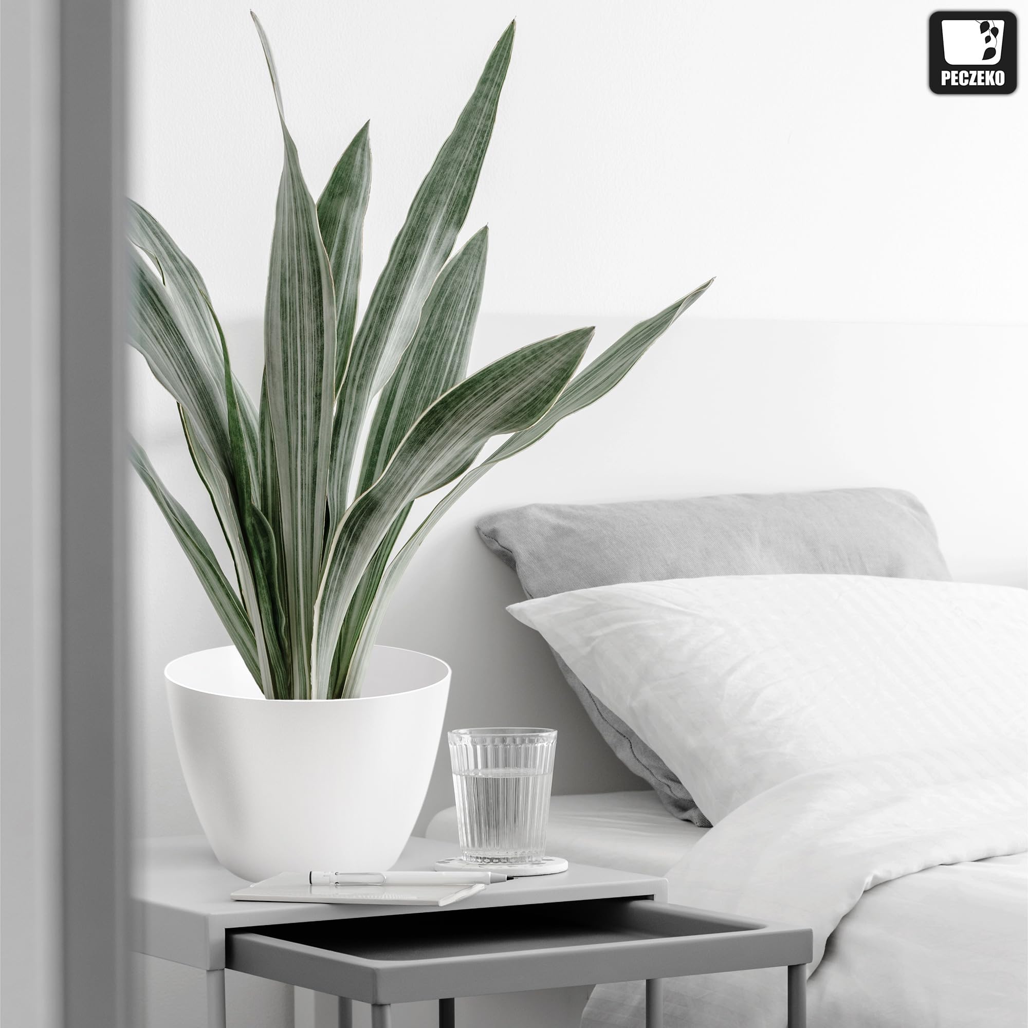Blumentopf matt, Pflanzkübel aus Übertopf Kunststoff Dekorativer Topf für, groß und klein Pflanzen, 2er-Set, blumenkübel kräutertopf, (2 Pack) Weiß, ø 30 cm