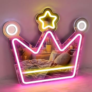 Ta  Neon Tabela-Pembe Ta  Ayna Led Tabela, Duvar Dekoru i in USB ile  al an Ayna Neon Tabelalar , Yatak Odas  i in 13,7 in  X 39,9 cm Neon I klar, Neon LED Tabela Onun i in Harika Hediye