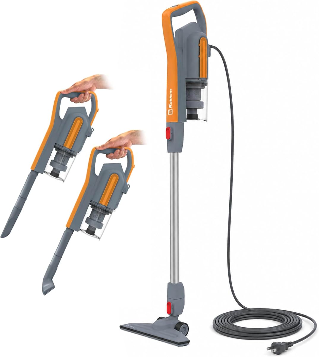 SVK-160 Atlas Stick Vacuum Cleaner, Pet Hair, Motor | Bagless Hepa Filtration, 600W Motor, Dust Cup, Corded Vacuum, Lightweight, Pet Hair, Wall Mount, All Surfaces, SVK-160
