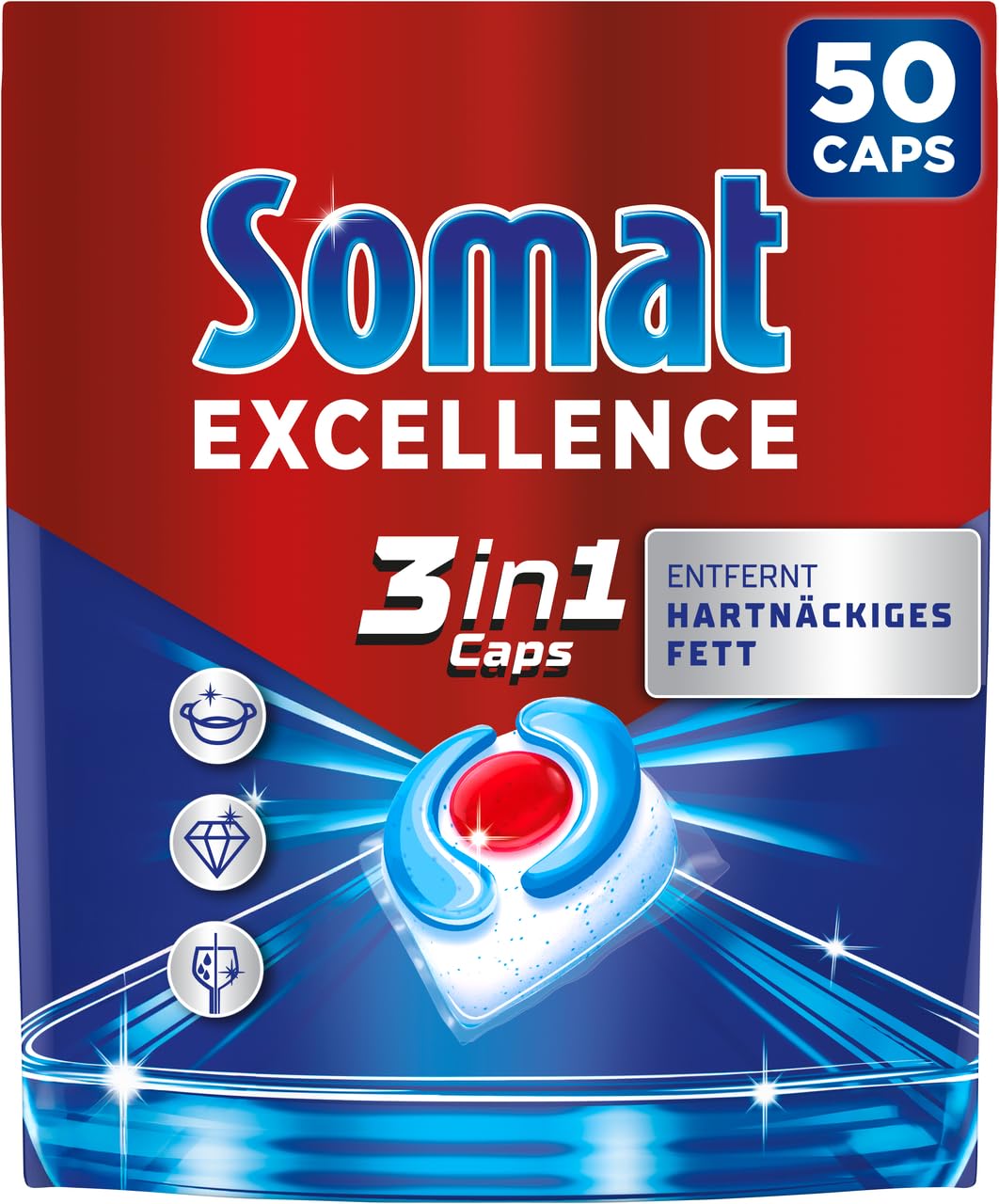 Komplett-Set für strahlendes Geschirr und gepflegte Maschine: SOMAT 3in1 Caps, Duo Power Gel, Spezial-Salz, Klarspüler, Maschinenreiniger & Deo – kraftvoll, Kalkschutz, Glanz und Frische in einem