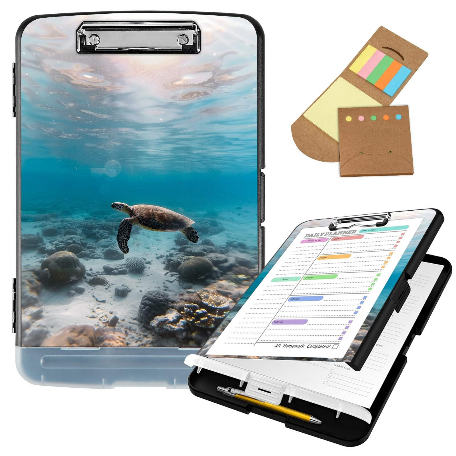 Clipboard with Storage,8.5x11 High Capacity Nursing Clipboards with Pen Holder and Low Profile Clip,A4 Plastic Storage Clipboard for Nurses,Teachers,