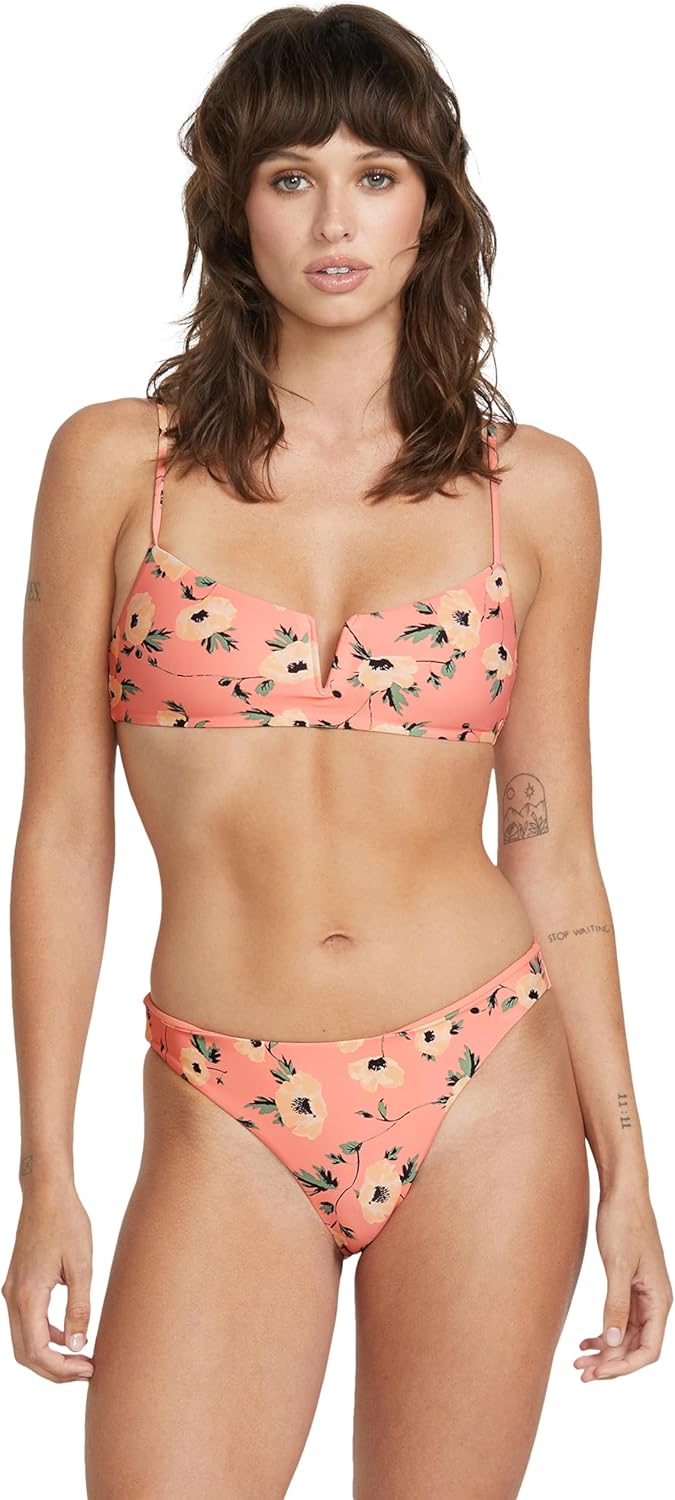 Volcom Women's Bikini Top- Removable Cups, Adjustable Straps, Underwire Support- Beach & Pool Wear