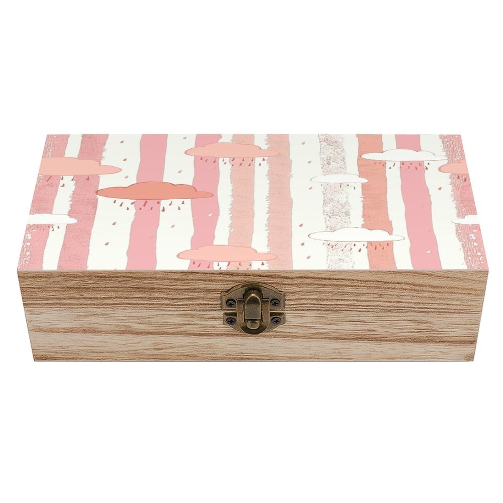 Boîte de rangement en bois sculpté coffret de luxe avec fermoir pour souvenirs précieux