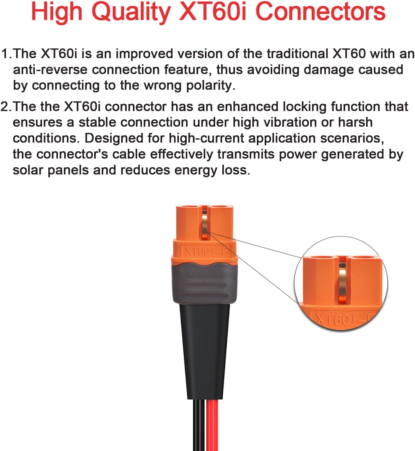 10AWG 25FT Solar to XT60i Cable 2 10 25 35 50 75 100FT Solar Connector to XT60i Adapter Cable for Portable Power Station (25FT) thumbnail