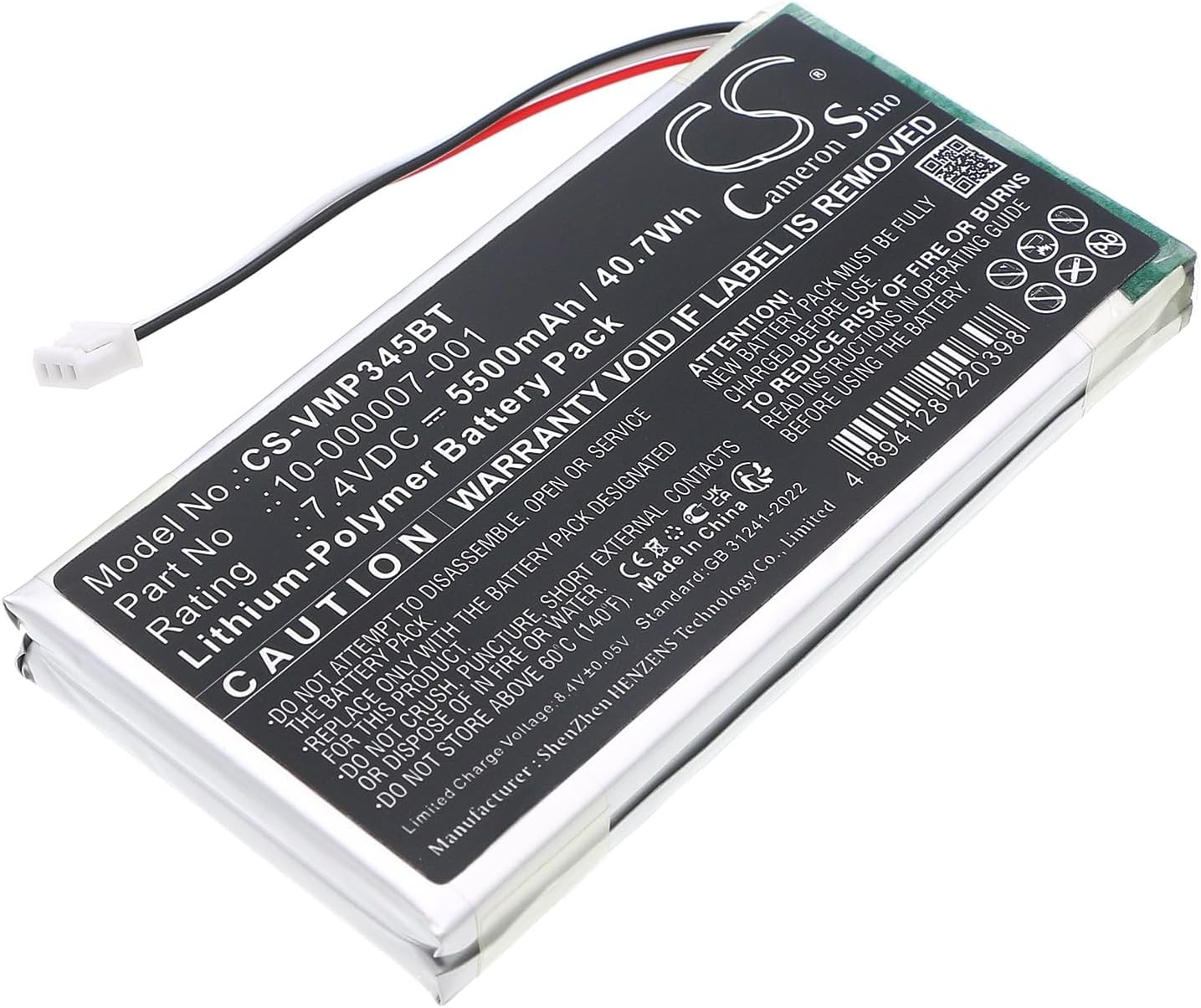 Battery for Vivint CP01 Control Panel, Sky Master Control Panel, Troubleshooting, V-MP2-345, V-MP2-345 Master Control Panel, V-MP2-345B, 10-000007-001, 11900748-00,