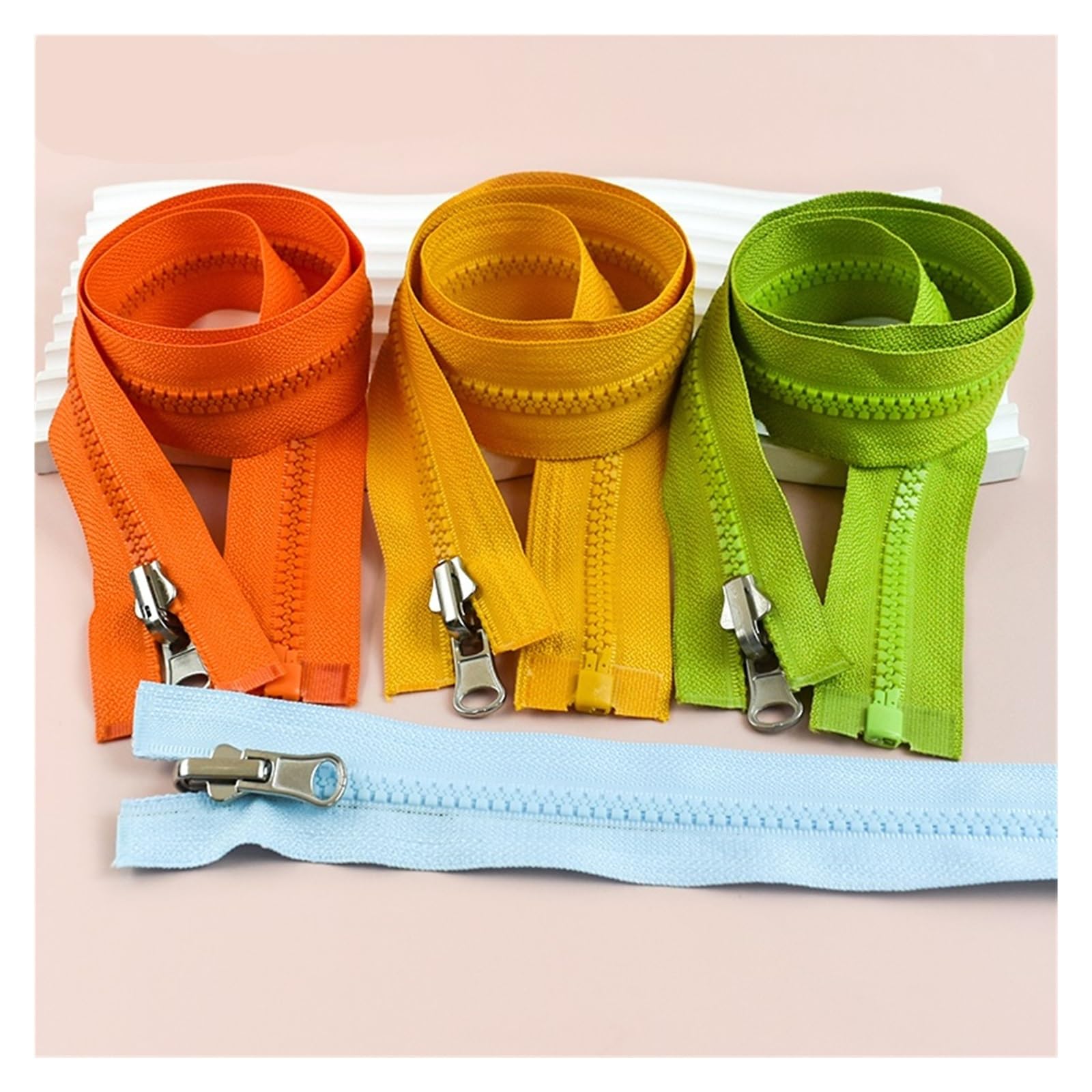 Lot de 1 à 10 fermetures éclair en résine 5# de 70 cm à extrémité ouverte avec extracteur pour sac, couture, réparation, loisirs créatifs