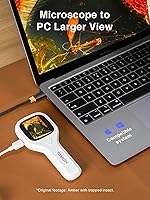 Vista 15 de TOMLOV Microscopio portátil de primer plano P10 Evo: Microscopio digital de monedas 20X para adultos y niños, lupa iluminada con LED con pantalla