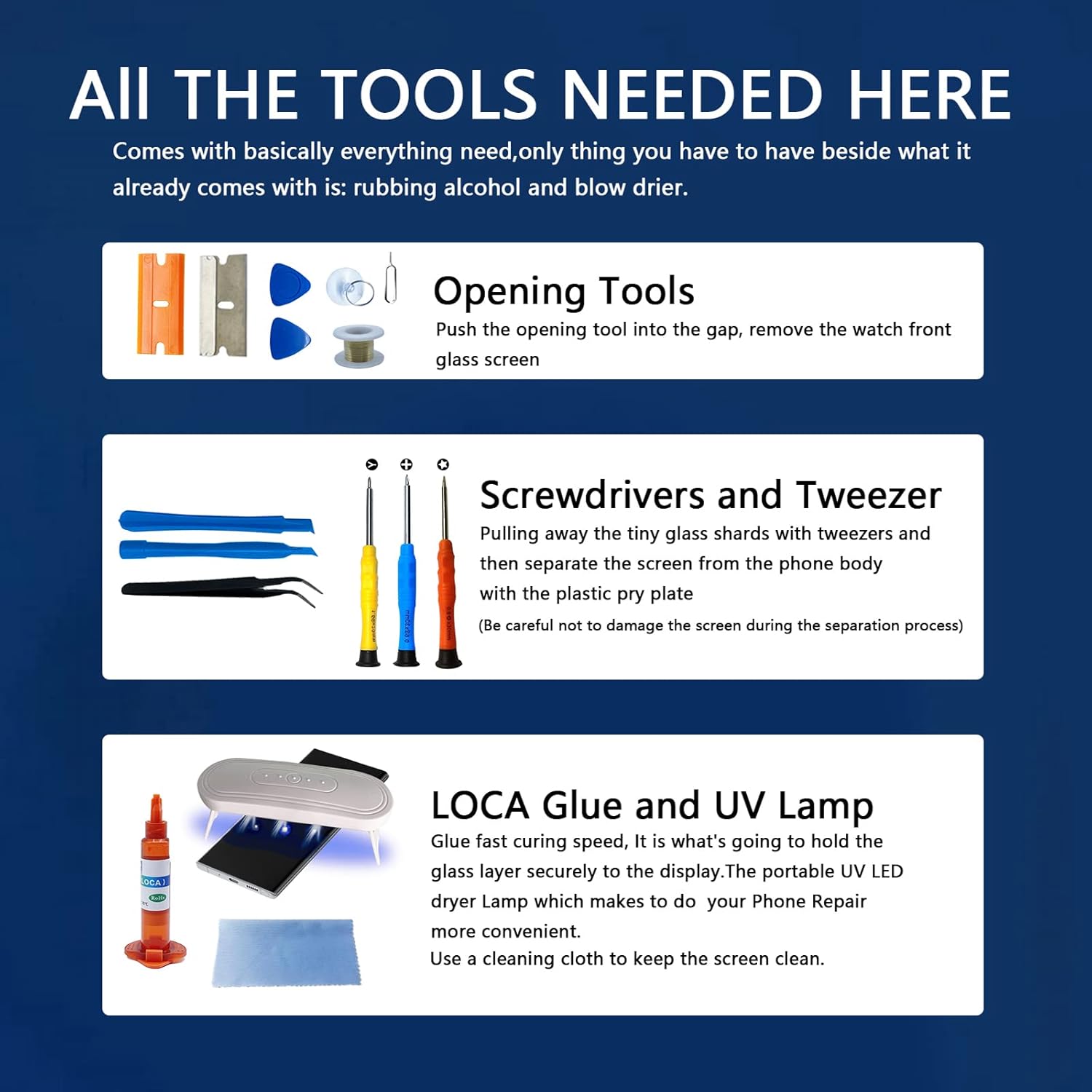 Screen Replacement for iPhone 14 Pro Max, 6.7 Inch Front Outer Lens Glass Screen Replacement Repair Kit - Incl Waterpoof Frame Adhesive and Tool Kit(No Digitizer,No LCD)