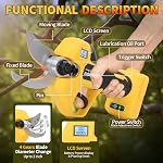 Poignées de taille sans fil compatibles avec Dewalt 20V Batterie, tailleur de branche sans fil sans brosse avec capacité de coupe de 1,5-2 pouce pour la coupe d'arbre, les arbustes, le jardinage (outil seulement)
