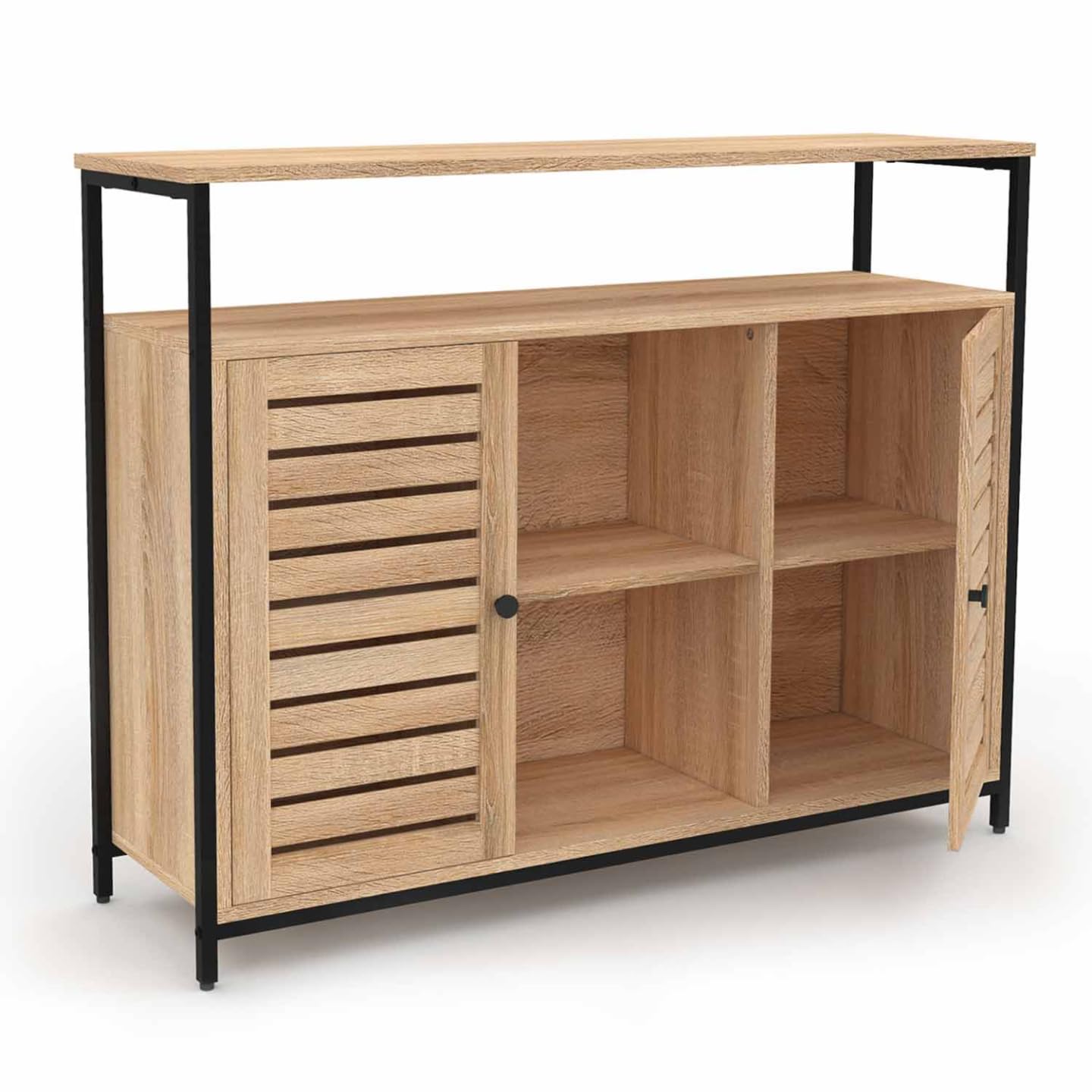 IDMarket Halifax - Aparador de 2 puertas persianas (100 cm), diseño industrial