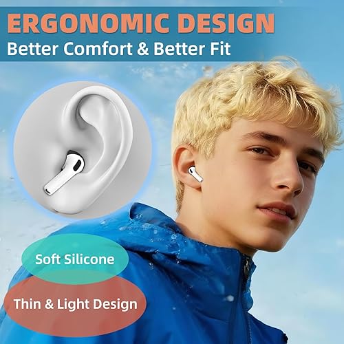 Miniatura 4 de [5 pares] para AirPods Pro 3 almohadillas para las orejas [cabe en la funda], funda de silicona suave para AirPod Pro 3, funda antideslizante para 5