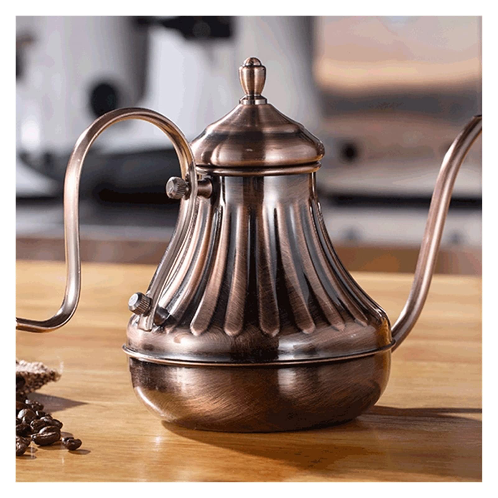 Cafetera Cafetera Cafetera Fina Boca Cabeza Café Café Caballera Larga Poder Sobre Coffee Kettle Bronce 304 Acero inoxidable Bricolaje Coffe Maker Tetera Francesa Prensa Acero Inoxidable cafetera