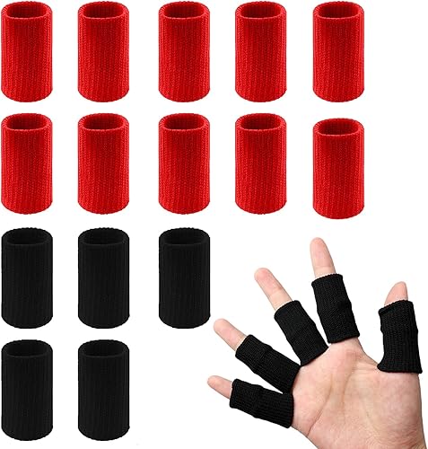 Miniatura 10 de 20 unidades de mangas protectoras para dedos, mangas para dedos deportivos, férulas para dedos, soporte para pulgar, mangas elásticas para pulgar