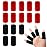20 PCS Finger Sleeves Protectors, Sport Finger Sleeves Thumb Brace Support Finger Brace Elastic Thumb Sleeves (Black+Red)