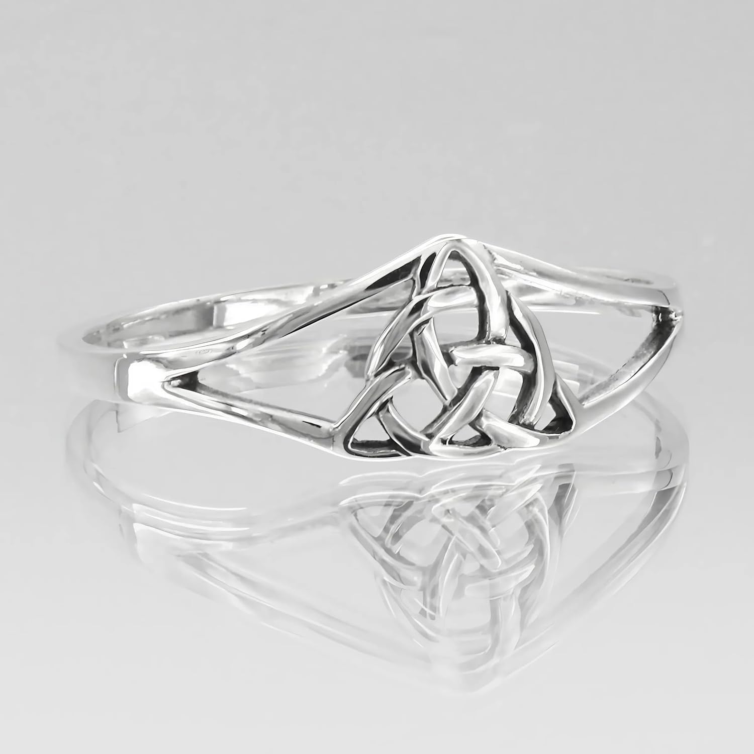 Moonlight Mysteries Celtic Triquetra Ring for Women | .925 Sterling Silver Trinity Knot Ring | Size 4-15