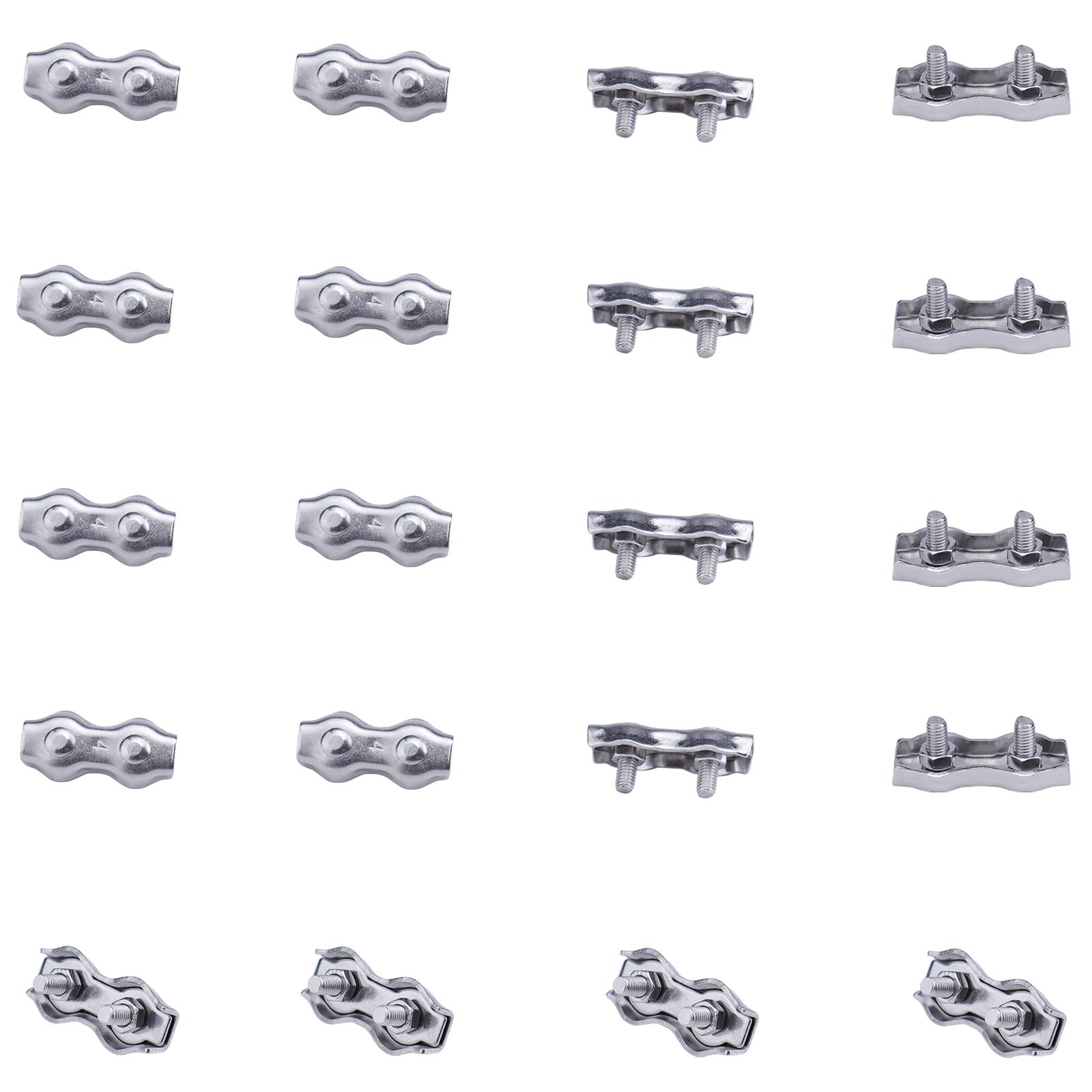 Buy Muzata 20PACK Wire Rope Clips Clamps, Locking Device Stainless