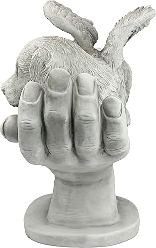 Miniatura 8 de Design Toscano KY69912 Pet Grave Memorial - Estatua de jardín al aire libre, 15 pulgadas de ancho, 12 pulgadas de alto, perro en manos de dioses