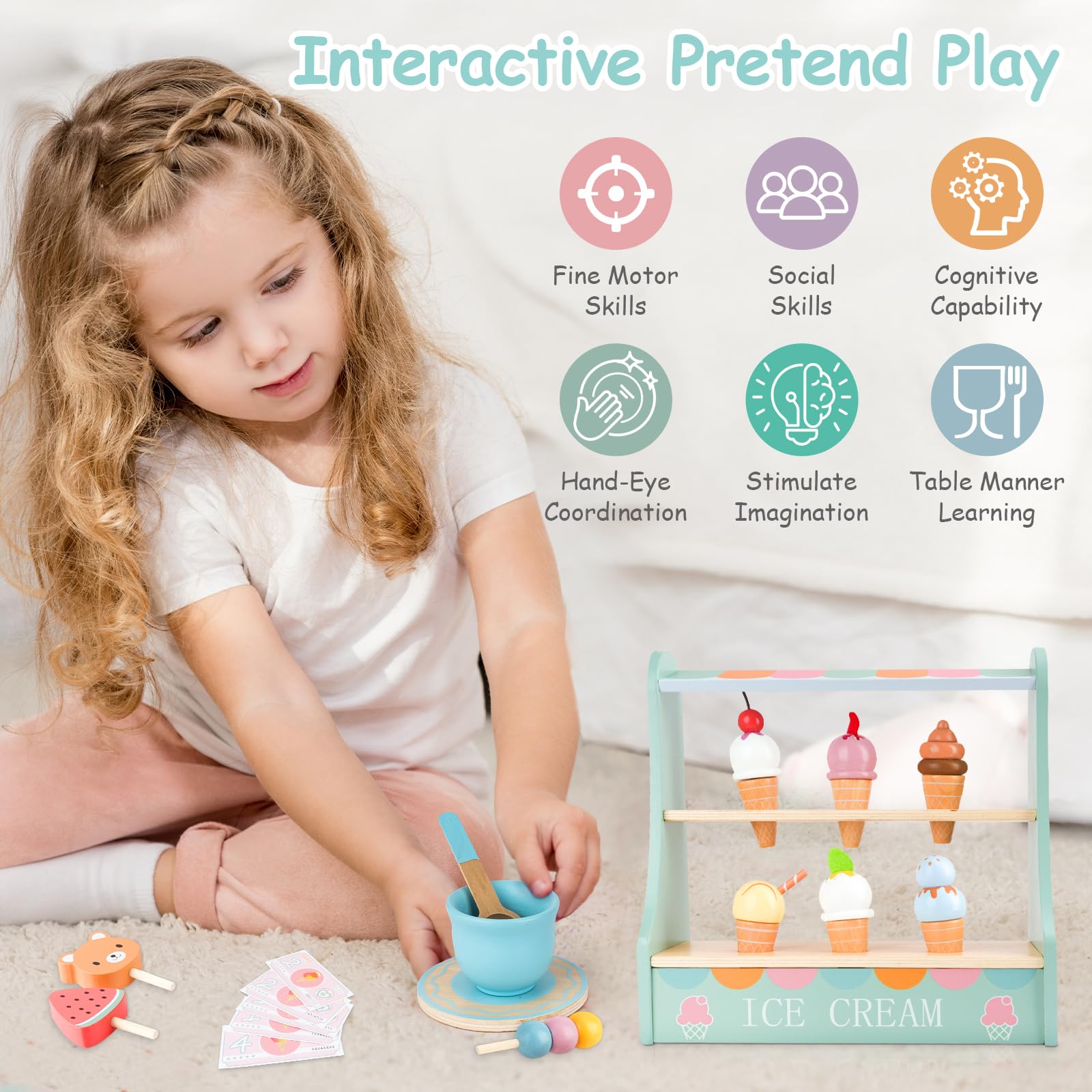 Frigo Mini Verse CUISINE EN BOIS Pour Enfant 3 Ans Jeu De Cuisine Enfants En Pin Jeu Éducatif A EUR 142,98 Glacier Jouet Bois Enfants