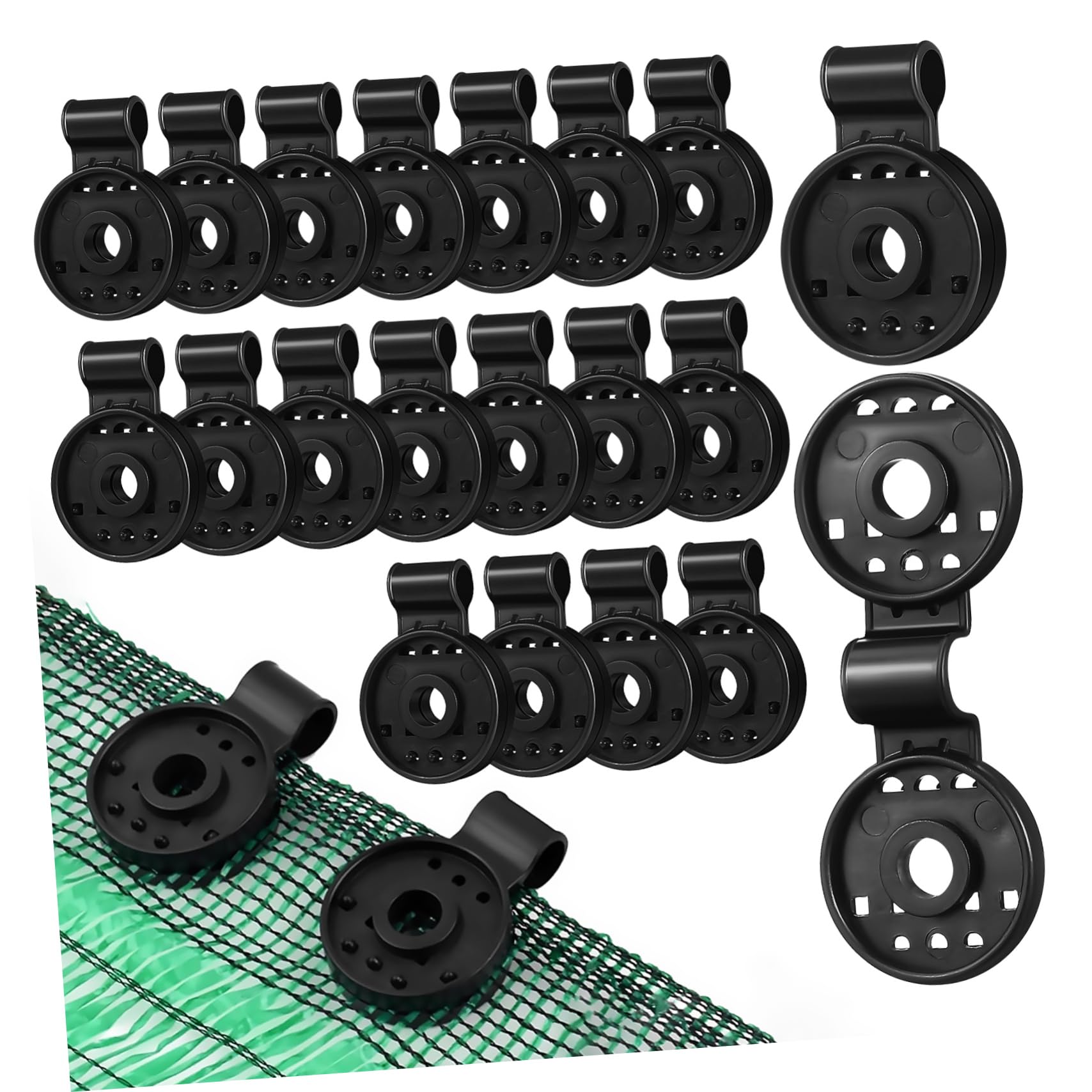 Clips de fixation toile d'ombrage anti-vent lot de 50 pinces robustes pour filet de jardin noir