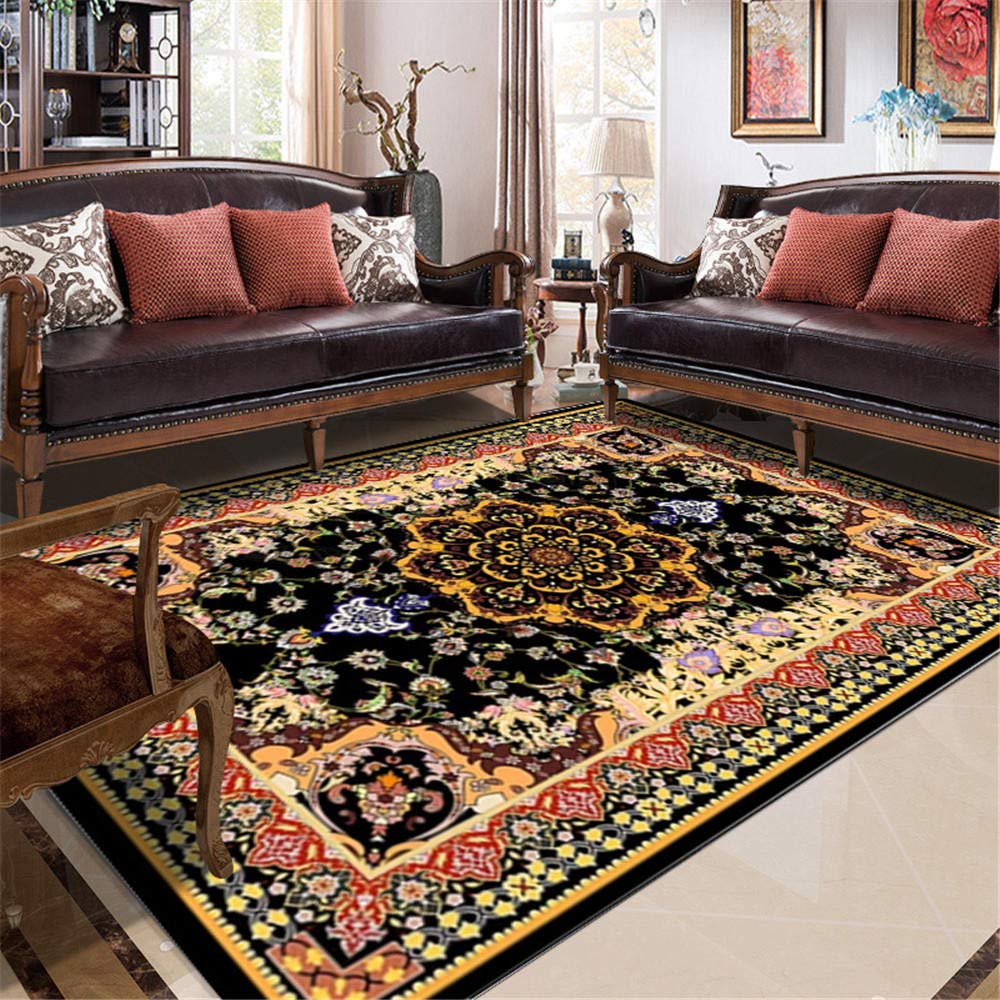 Tapis rétro lavable pour éliminer la poussière et les taches dans la chambre et le salon