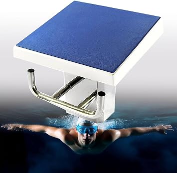 Heavy Duty Pool Diving Board with Handrail, Non-Slip Swimming Platform, Stainless Steel Base, 15 Incline for Training and Competition Use