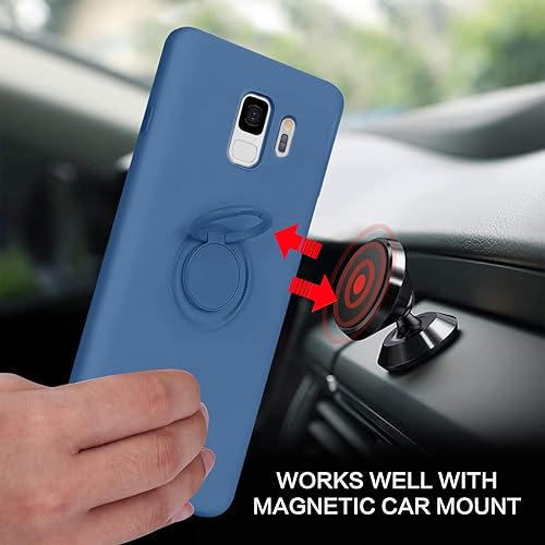 Miniatura 6 de BENTOBEN Funda para Samsung Galaxy S9, silicona delgada, soporte de anillo de 360, soporte para automóvil, goma suave a prueba de golpes,