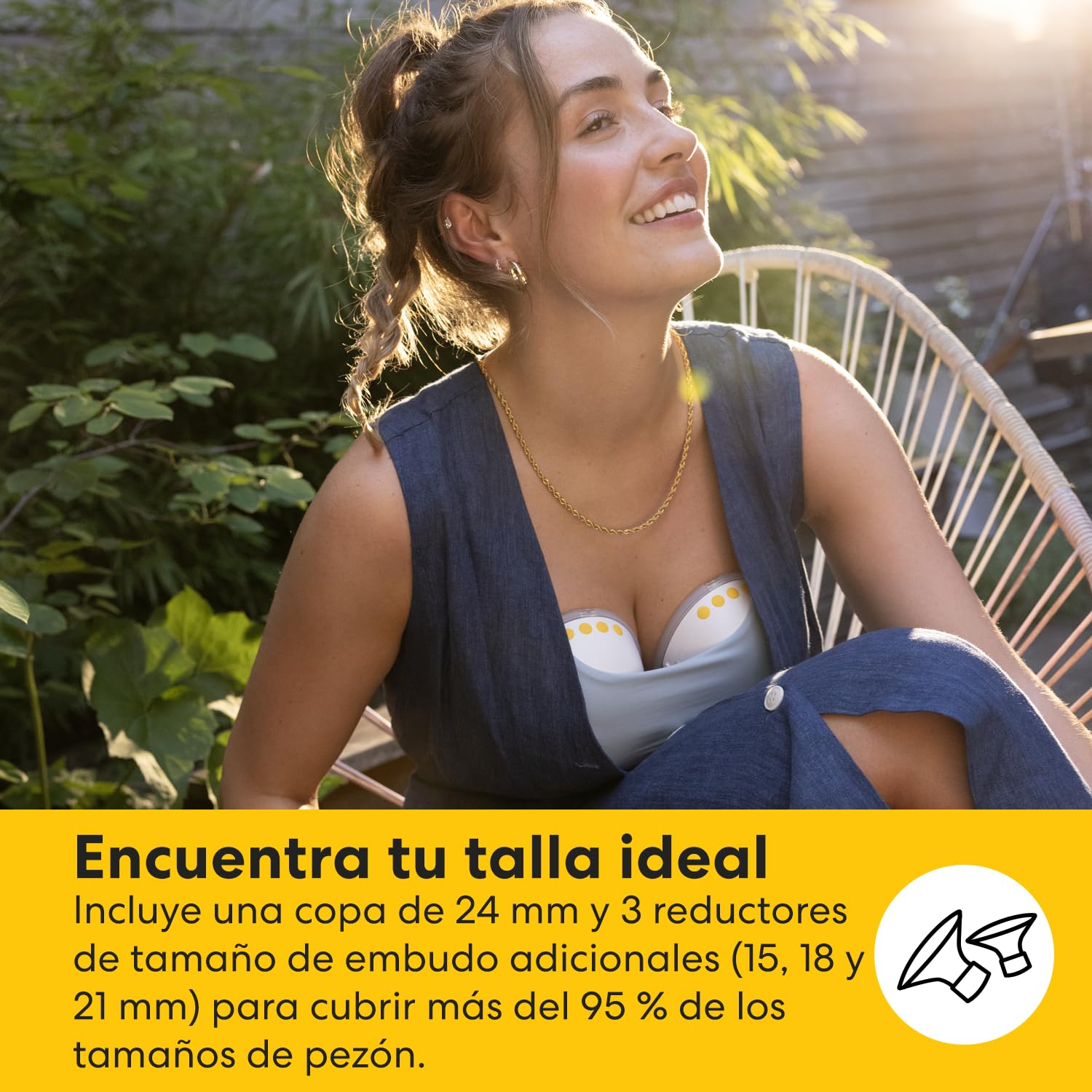 Medela Swing Flex - Sacaleches eléctrico, diseño compacto, con protectores mamarios PersonalFit Flex y tecnología Medela de extracción en 2 fases, Amarillo (101034985)